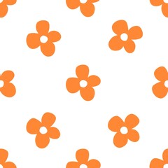 seamless floral pattern with orange flowers 