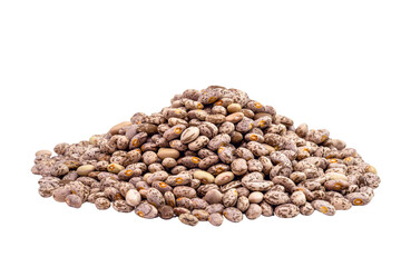 carioca bean seeds, brazilian beans, seeds on white background, isolated copyspace