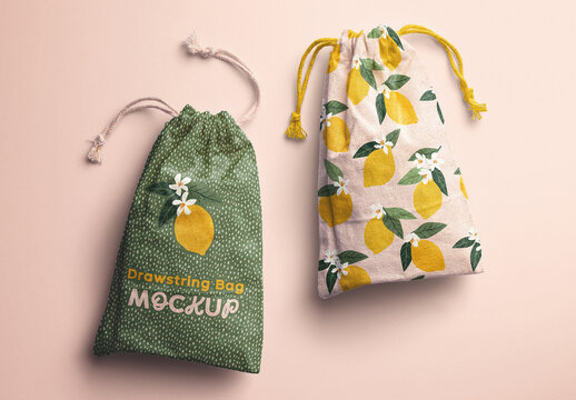 Drawstring Bags Mockup