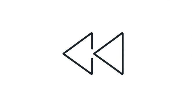 A simple rewind icon with two leftpointing triangles, commonly used for media playback control