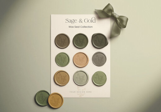 Wax Seal Collection Card Mockup
