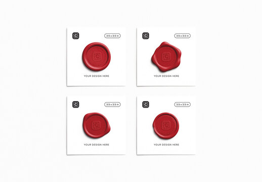 Wax Seal on Sample Card Mockup