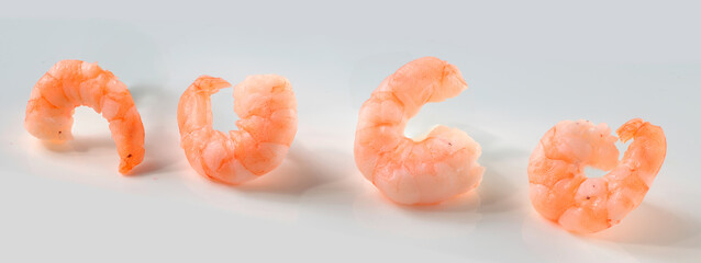 Garnelen, isoliert, Krabben, Meeresfrüchte, Scampis, 