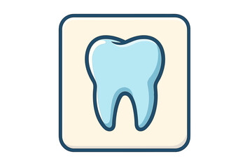Tooth icon vector illustration. Simple flat cartoon design for dental clinic, dentist logo, or mobile app. Clean, modern concept for oral health, hygiene, and care.