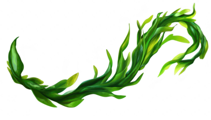 A vibrant. flowing arrangement of lush green leaves gracefully twisting and turning. symbolizing natures beauty and vitality. perfect for eco-friendly designs or botanical themes