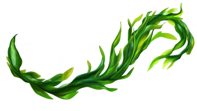 A vibrant. flowing arrangement of lush green leaves gracefully twisting and turning. symbolizing natures beauty and vitality. perfect for eco-friendly designs or botanical themes