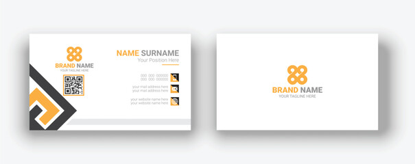 Double-sided modern red and black business card illustration. Simple business card, modern design template.Stationery, print design.Creative and clean visiting card.