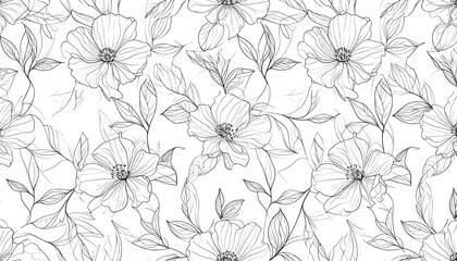 Delicate floral line art pattern (1)