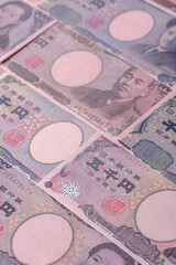 Japan, Japanese yen paper banknotes, money for business. Japanese yen
