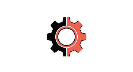 Symmetrical gear, half black, half red