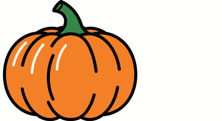 Vibrant, stylized pumpkin icon perfect for autumn celebrations, Halloween designs, and festive holiday marketing projects