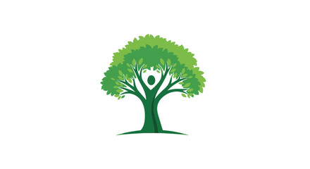 Obraz premium Green tree with human shape