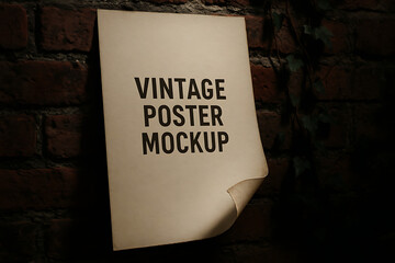 Vintage Matte Poster Mockup with Peeling Edge – Hard Edge Slice Angle