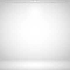 White wall background bright empty stage, vector art illustration.