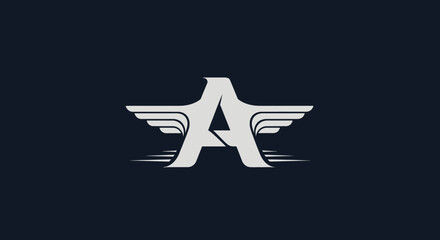 Letter "A" with wings graphic
