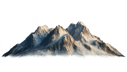 A breathtaking view of majestic snow-capped mountains rising sharply against a clear sky. evoking a sense of tranquility and adventure. ideal for nature-themed projects