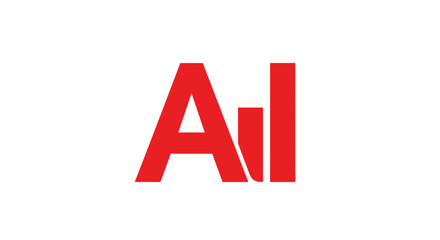 A red block graphic on white