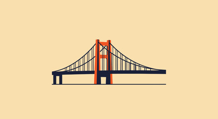 Simple graphic of a suspension bridge