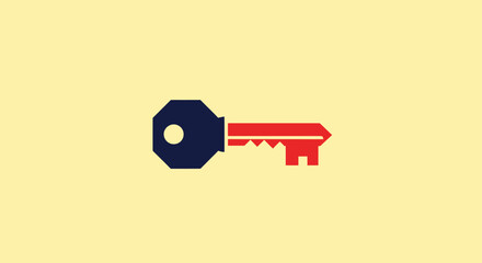 Two-tone key icon on tan