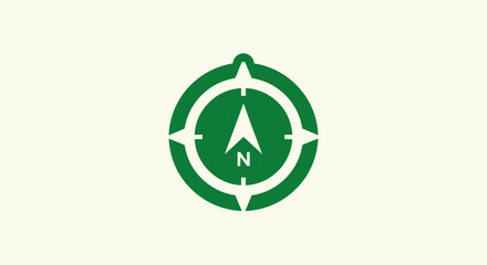 Green compass rose with 