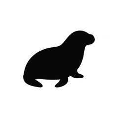 Minimalist Seal Silhouette for Marine Life Icons