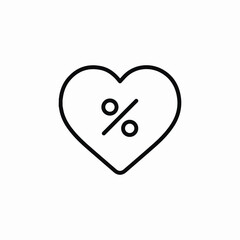 discount heart favorite icon sign vector