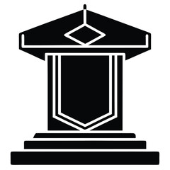 academic podium vector icon