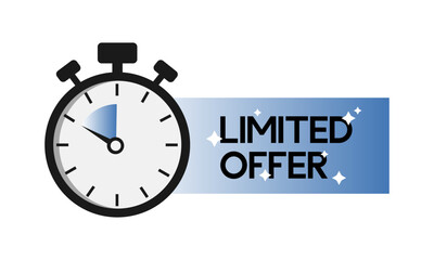 Limited offer. Sale countdown badge. Limited time only discount promotion. Vector illustration