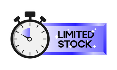 Limited offer. Sale countdown badge. Limited time only discount promotion. Vector illustration