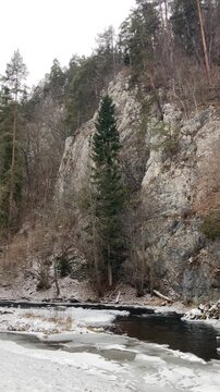 A frosty winter hike to Tomasovsky view, a stunning rock formation offering breathtaking vistas in Slovensky Raj National Park, Slovakia