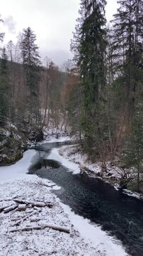 A frosty winter hike to Tomasovsky view, a stunning rock formation offering breathtaking vistas in Slovensky Raj National Park, Slovakia