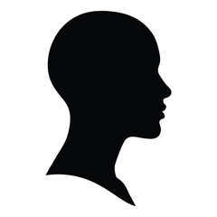 Silhouette profile of a human head simple minimalist black and white artistic representation silhouette