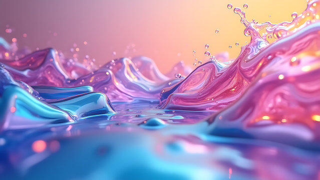 4K abstract background featuring geometric shapes, futuristic tech grids, holographic gradients, neon fractals, organic waves, metallic reflections, rainbow vortex, iridescent crystals, cosmic digital - Powered by Adobe