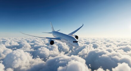 Obraz premium Commercial Airplane Flying Above Clouds During Daytime