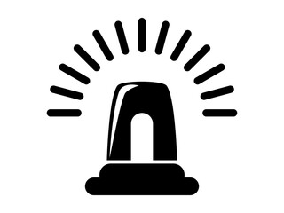 Emergency Siren Icon in Flat Style, Police Alarm, Ambulance Warning, Medical Alert Vector Illustration