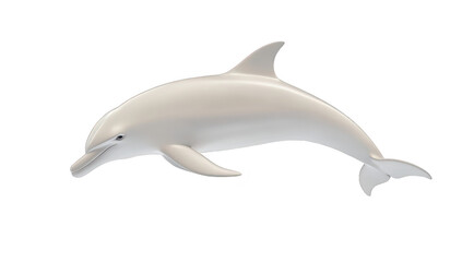 Fototapeta premium A sleek. white dolphin gracefully swimming through a serene underwater environment. its agility and beauty. with soft light filtering through the waters surface