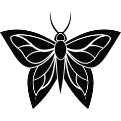 elegant moth logo style on the white background