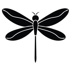 flat color dragonfly logo style on the white background