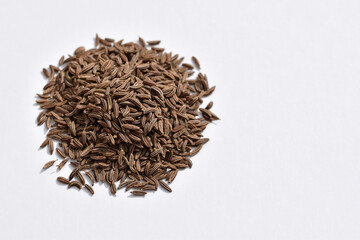 Caraway on a white background, copy space for text