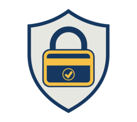 Security Shield with Yellow Padlock and Green Checkmark isolated on transparent background. Safety Protection and Verification Icon. Trust and Privacy Flat Illustration.
