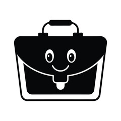 A friendly professional briefcase with a smiling face mascot vector illustration