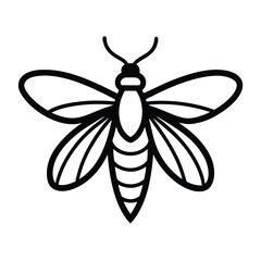 line art firefly logo style on the white background