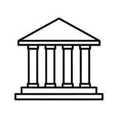 Obraz premium A classic banking building vector icon with columns in a minimal style vector illustration