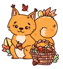 cute aututmn squirrel