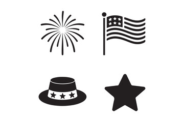 American independence day symbols set