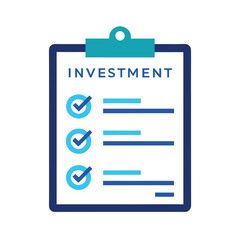 A classic investment plan checklist with tick marks icon vector illustration
