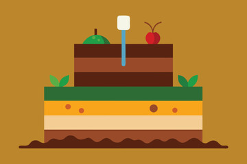 Thriving Soil Horizon “Soil Burger” with Insects and Roots Vector