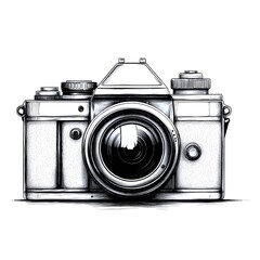 Vintage camera with detailed design showcasing classic photography elements in minimalist style