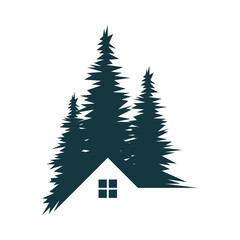 Obraz premium pine tree logo design