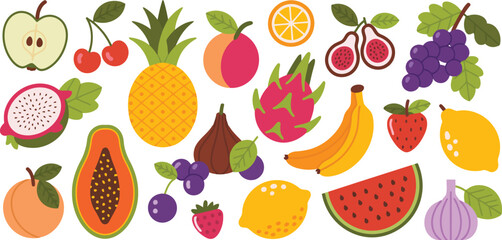 Vibrant assortment of tropical fruits including pineapple, dragon fruit, watermelon, and papaya, perfect for summer recipes and healthy eating promotions